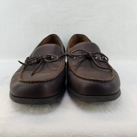 ✅Men\'s 13 The Walking Company Rex Moc Toe Brown Leather Loafers Casual Comfort main image 4